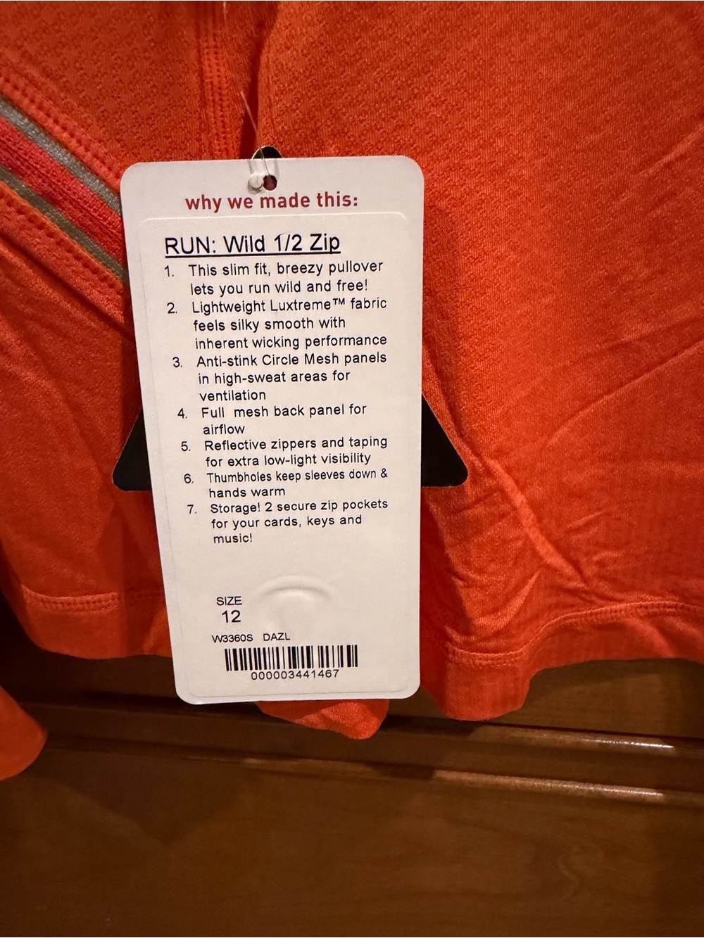 Lululemon Women's Orange Quarter-Zip Active Jacket - Picture 4 of 4